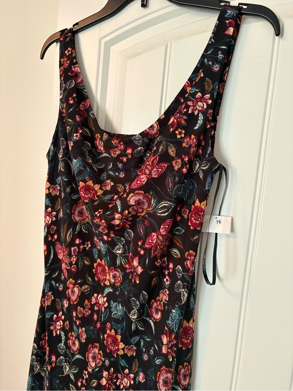 Wayf Black Floral Scoop Neck Maxi dress